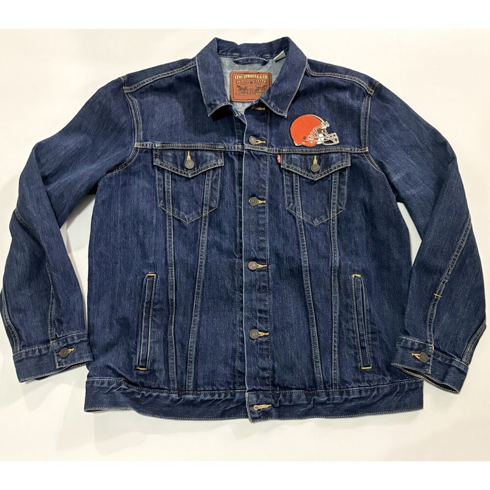 Levis Denim Jacket Cleveland Browns Men’s Size XXL NFL Button Up